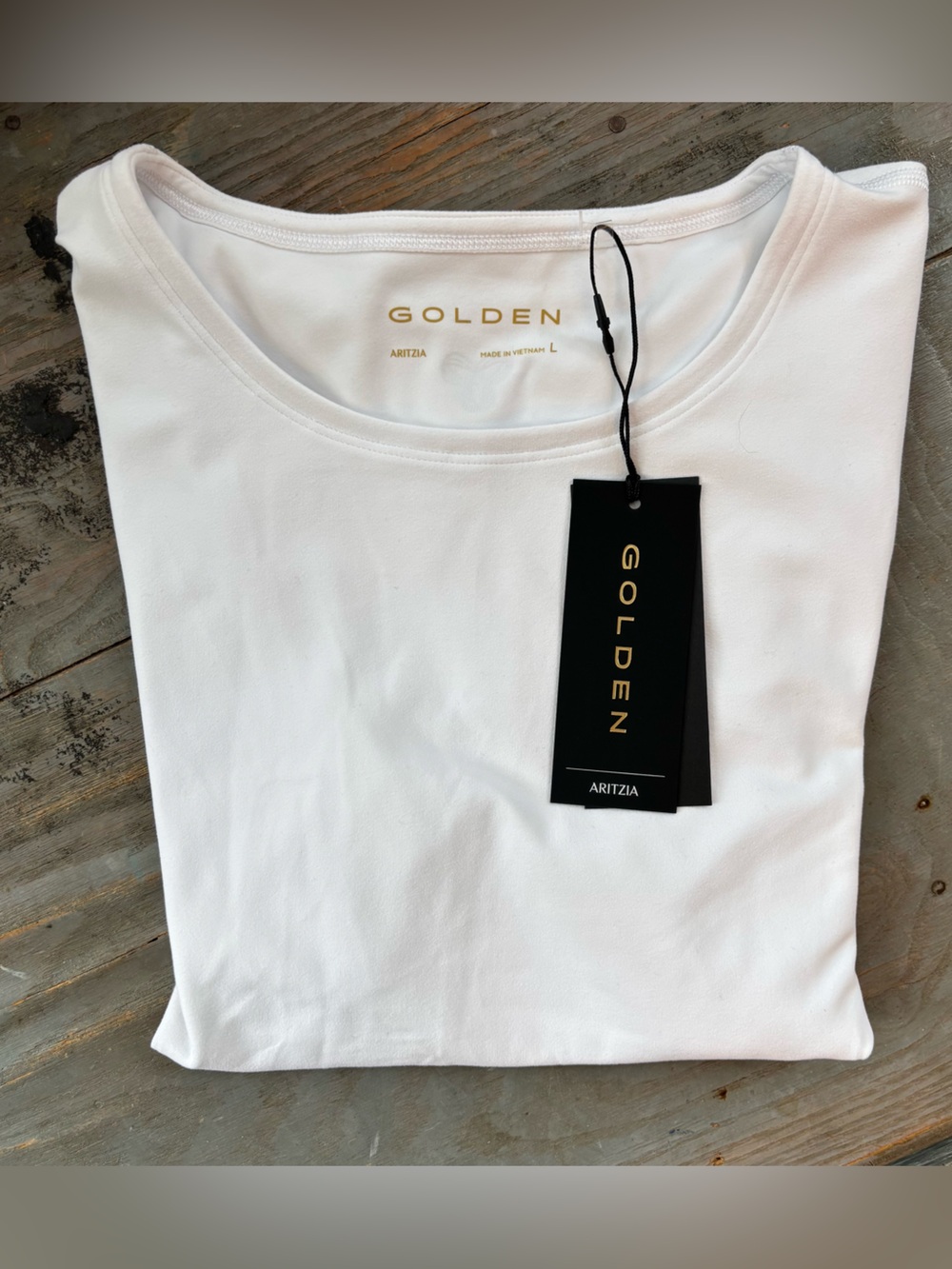 NWT Aritzia Golden essential white tee | size large - Picture 5 of 7